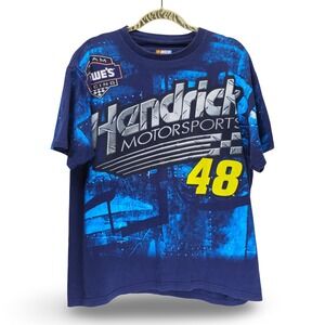 NASCAR Hendrick Motorsports Jimmie Johnson 48 T-Shirt Large Blue Excellent